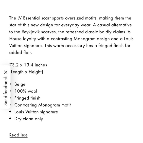 Louis Vuitton LV Essential Scarf Beige Rose - Picture 6 of 6